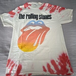 the Rolling Stones Red and White Short Sleeve Tee